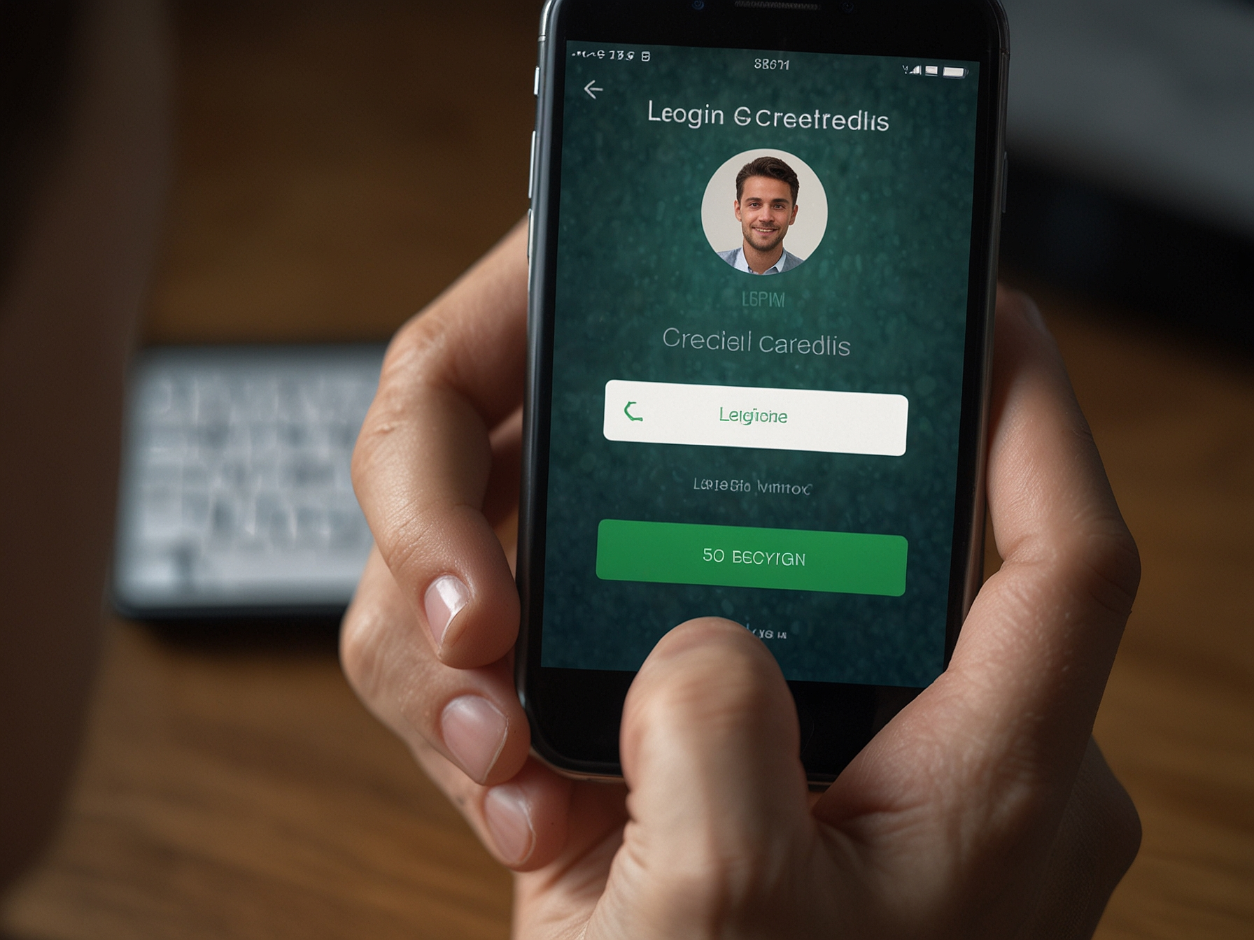 Schermata login su smartphone